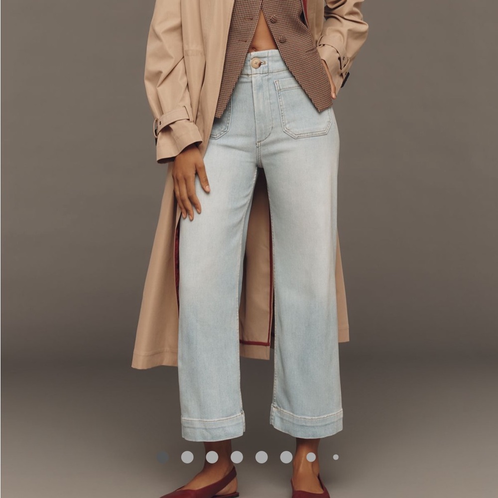 Anthropologie Colette Crop High-Rise Wide leg Jeans by Maeve NWT Size 32